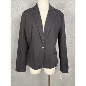 I.N.C. Women's Denim Blazer Single Button Long Sleeve Black Size Large NWT's